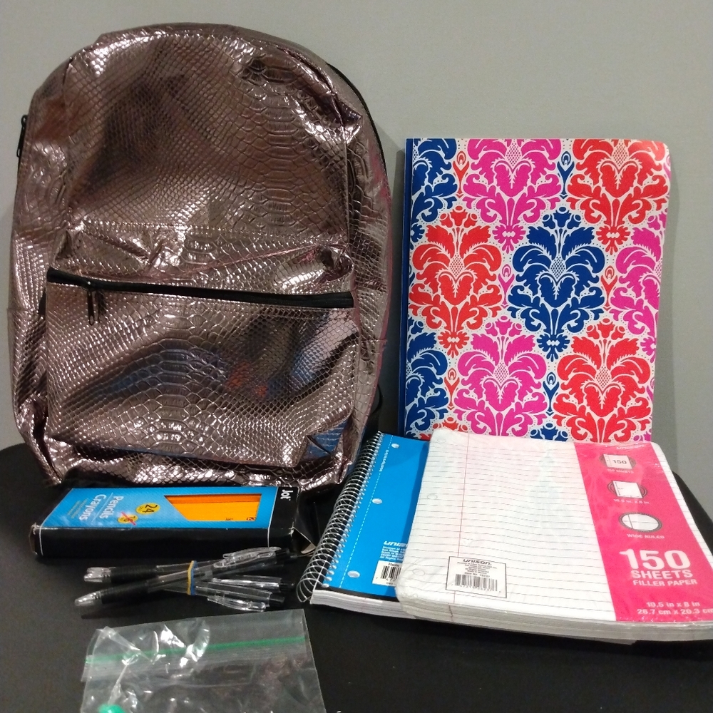 Metropack Gold Snakeskin Bookbag